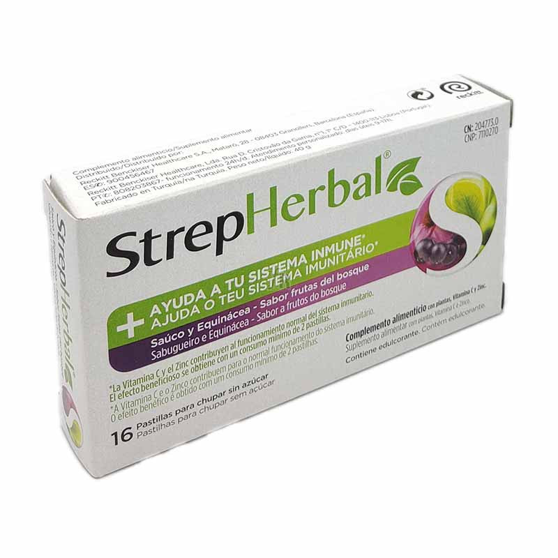 Strepherbal Sauco Echinacea Frutas Del Bosque16 Pastillas