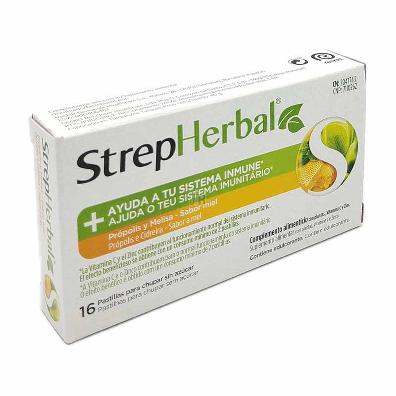 Strepherbal Propolis Melisa Sabor Miel 16 Pastillas