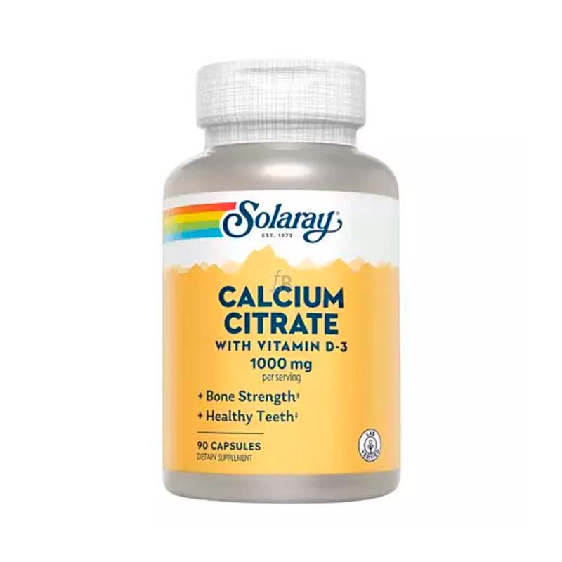 Solaray Calcio Citrato 1000Mg. Vitamina D3 90 Cáps