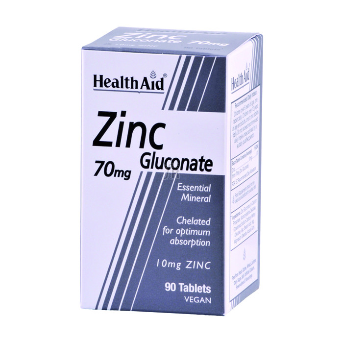 Gluconato de zinc 70 mg 90 Comprimidos - Health Aid