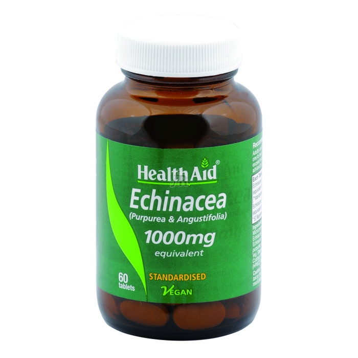 Combinación de Equináceas (E. angustifolia y E. purpurea) 1.000 mg  60 Comprimidos - Health Aid
