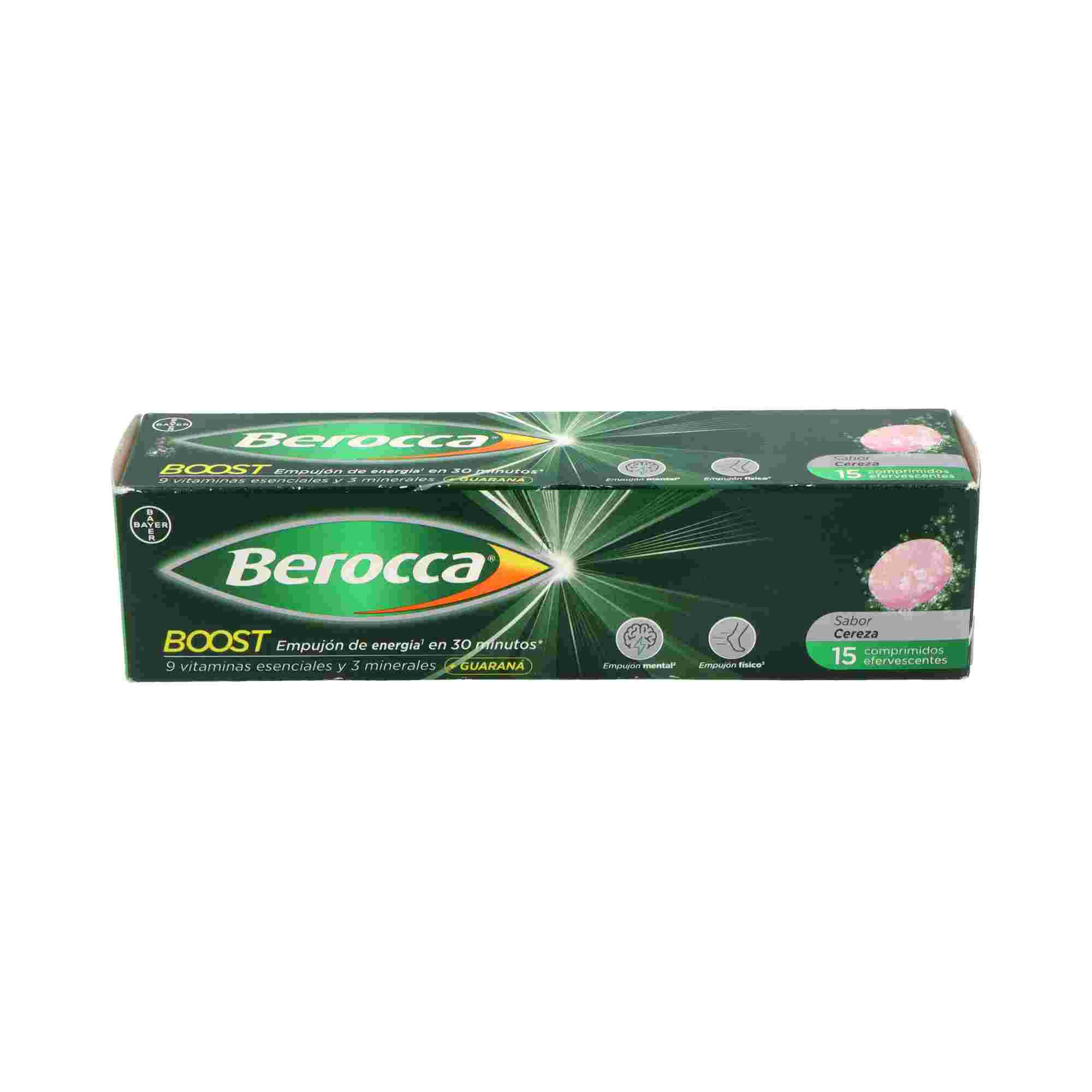 Berocca Boost Guaraná Vitaminas Rendimiento 15 Comprimidos Efervescentes