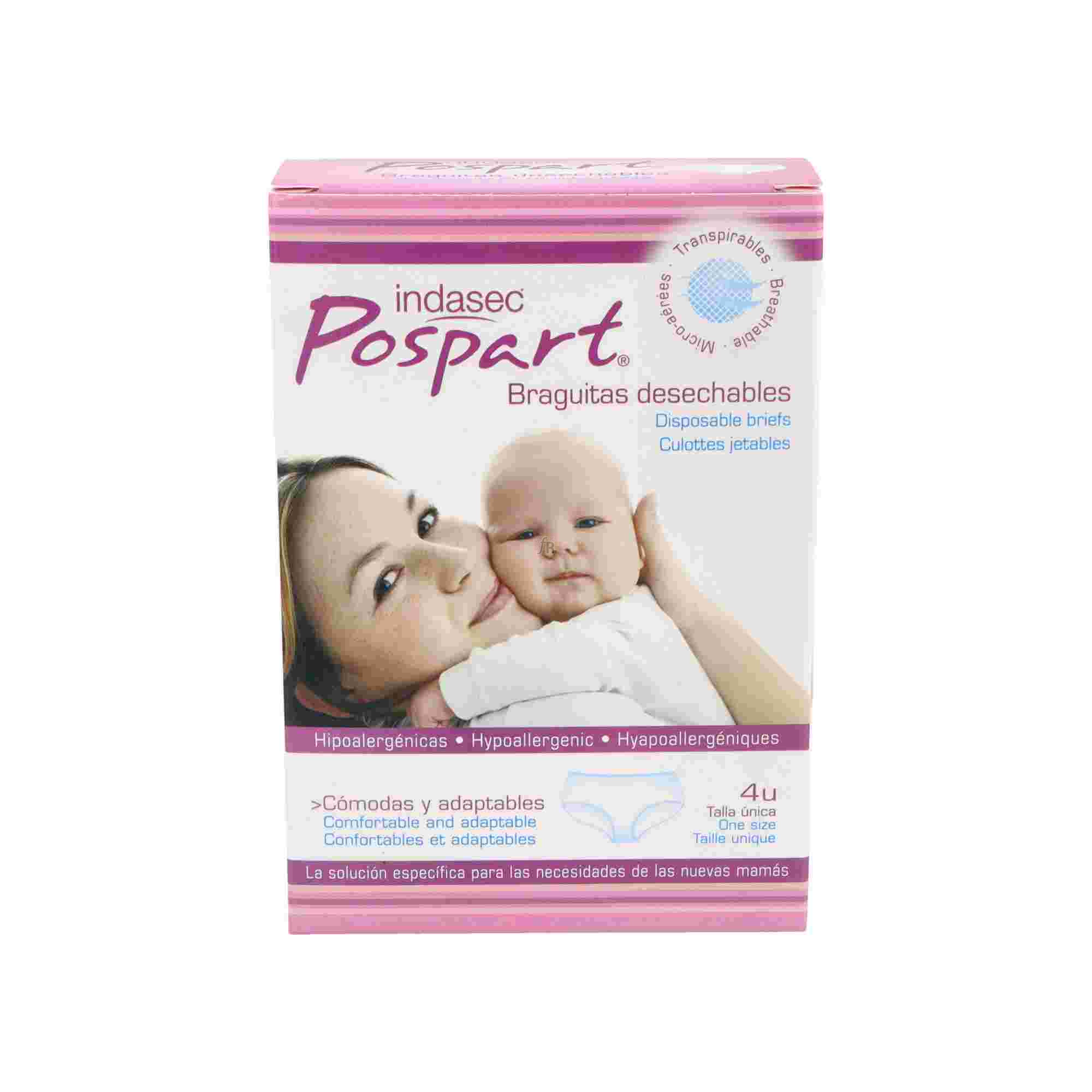 Braga Indasec Desechable Post Parto T/U 4 Un