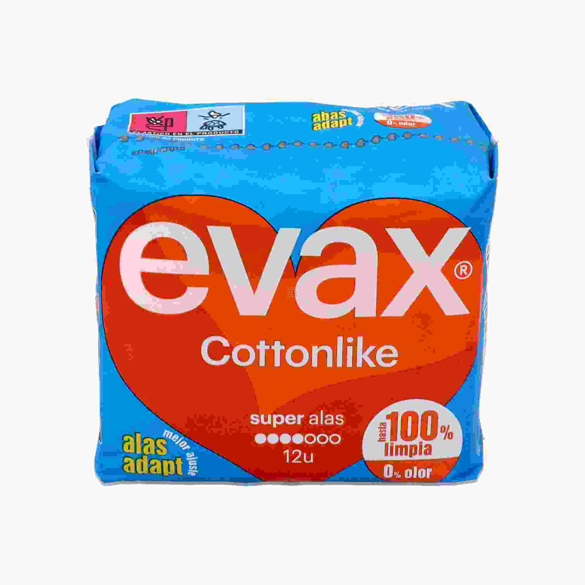 Evax Cottonlike Super Con Alas 12 Compresas