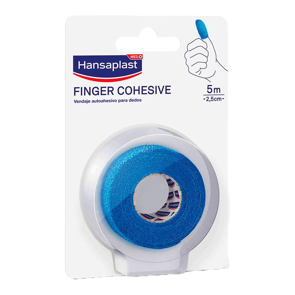 Venda Cohesiva Para Dedos Hansaplast 1 Unidad 5 M X 2,5 Cm Color Azul
