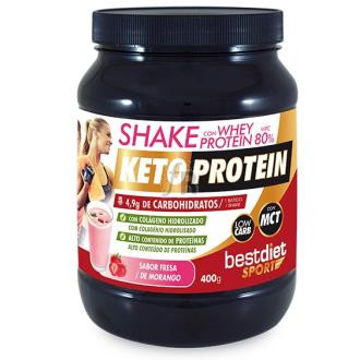 Keto Protein Shake Whey Protein 80% Sabor Fresa 400 G