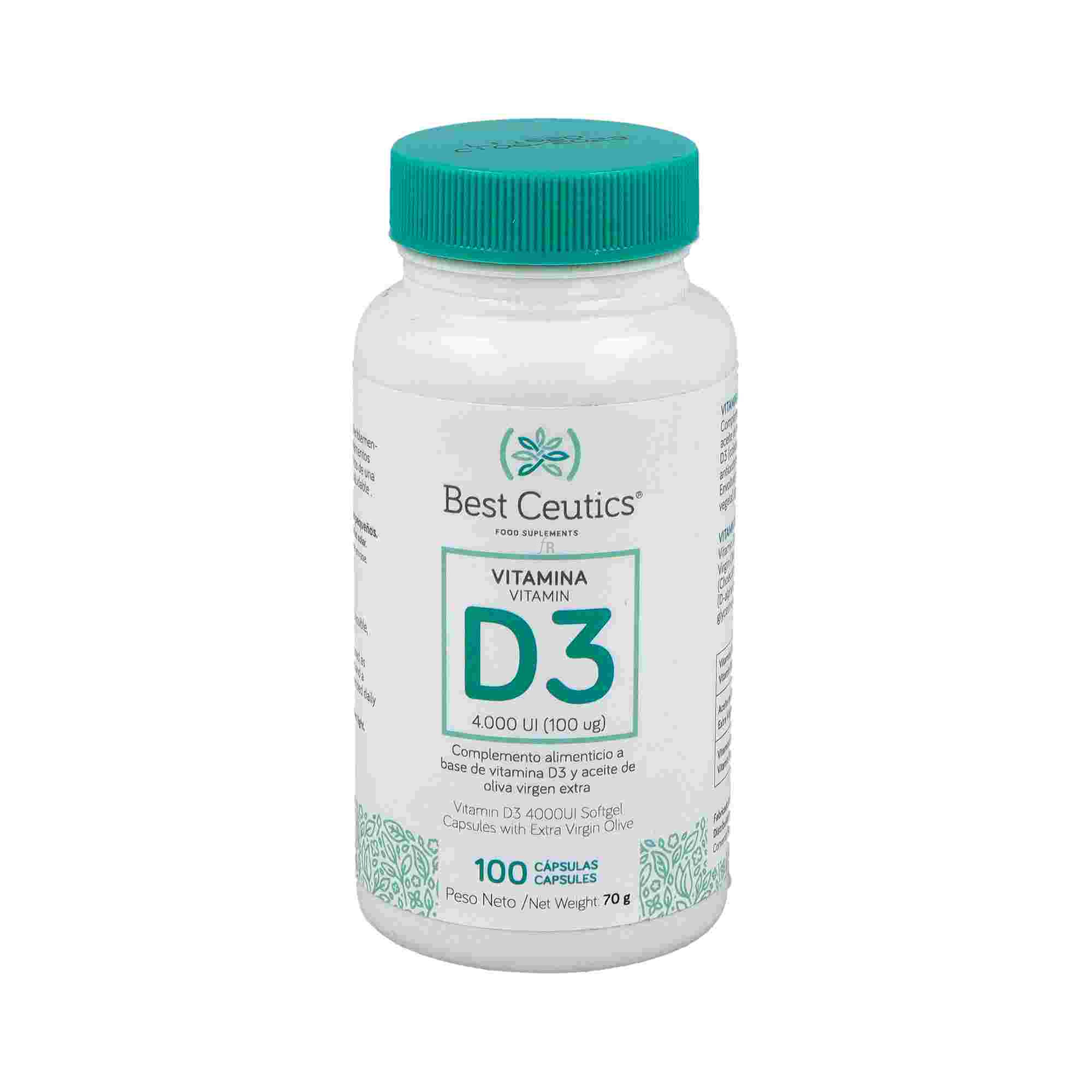 Best Vitamina D3 4000UI BestCeutics 100 Cápsulas