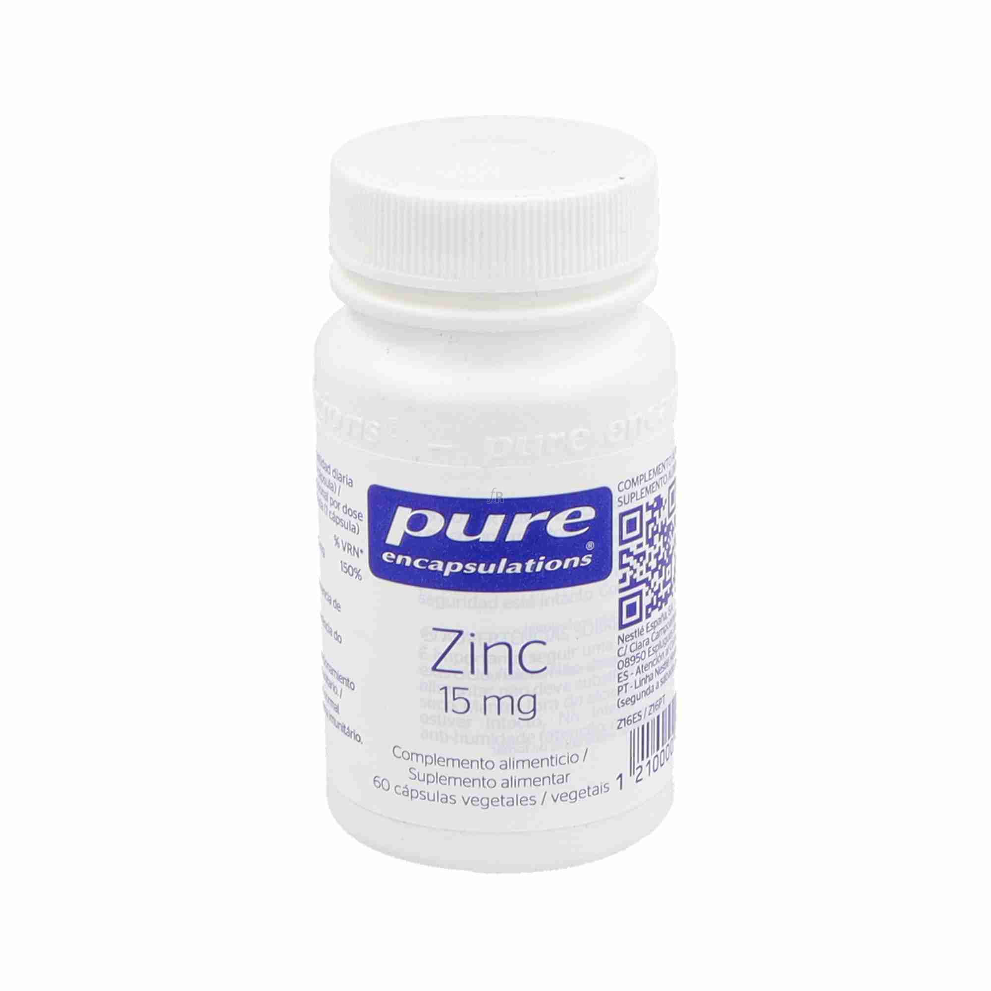 Pure Zinc Picolinato 15 Mg 60 Capsulas Vegetales