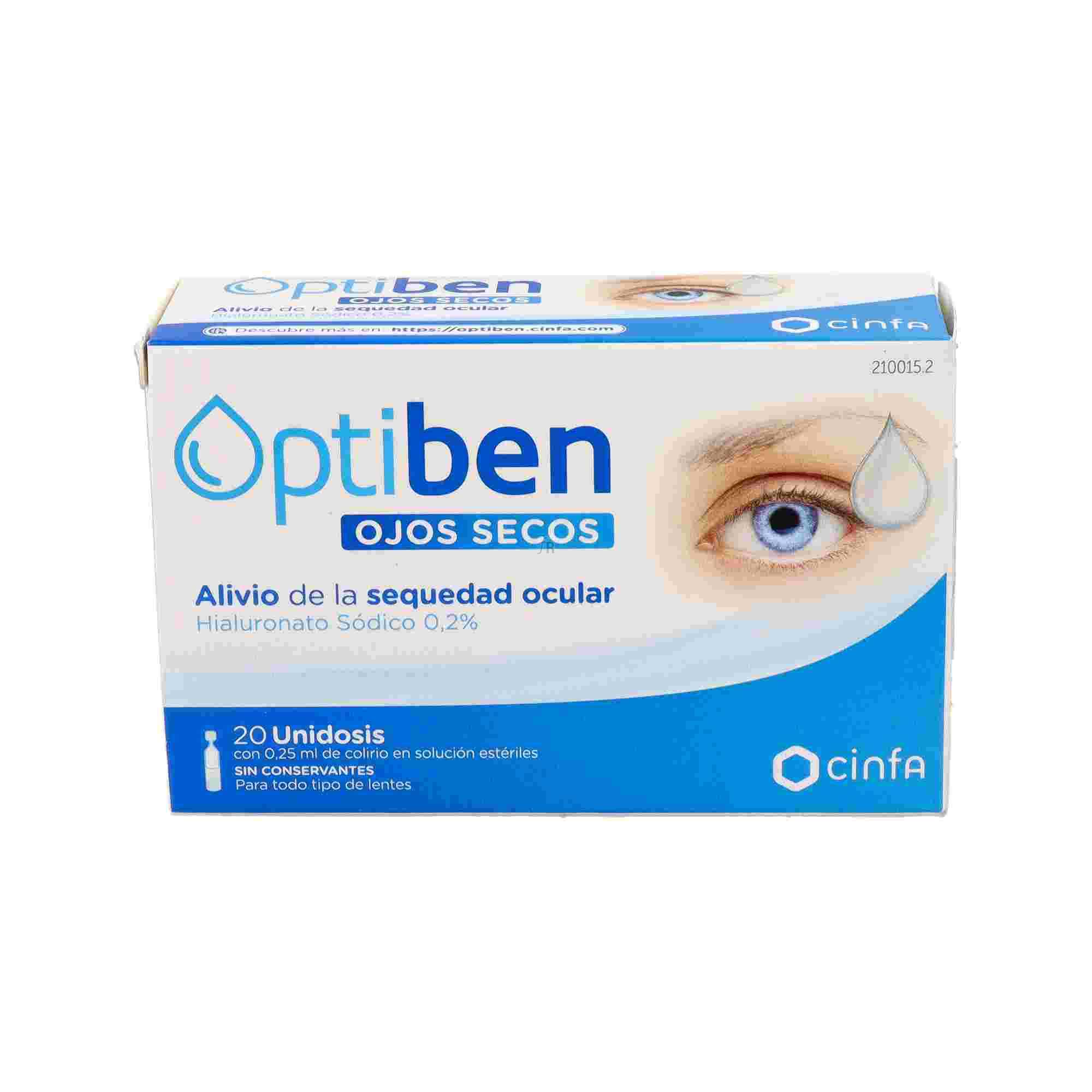 Optiben Gotas Sequedad Ocular 0.25 Ml. 20 Amp