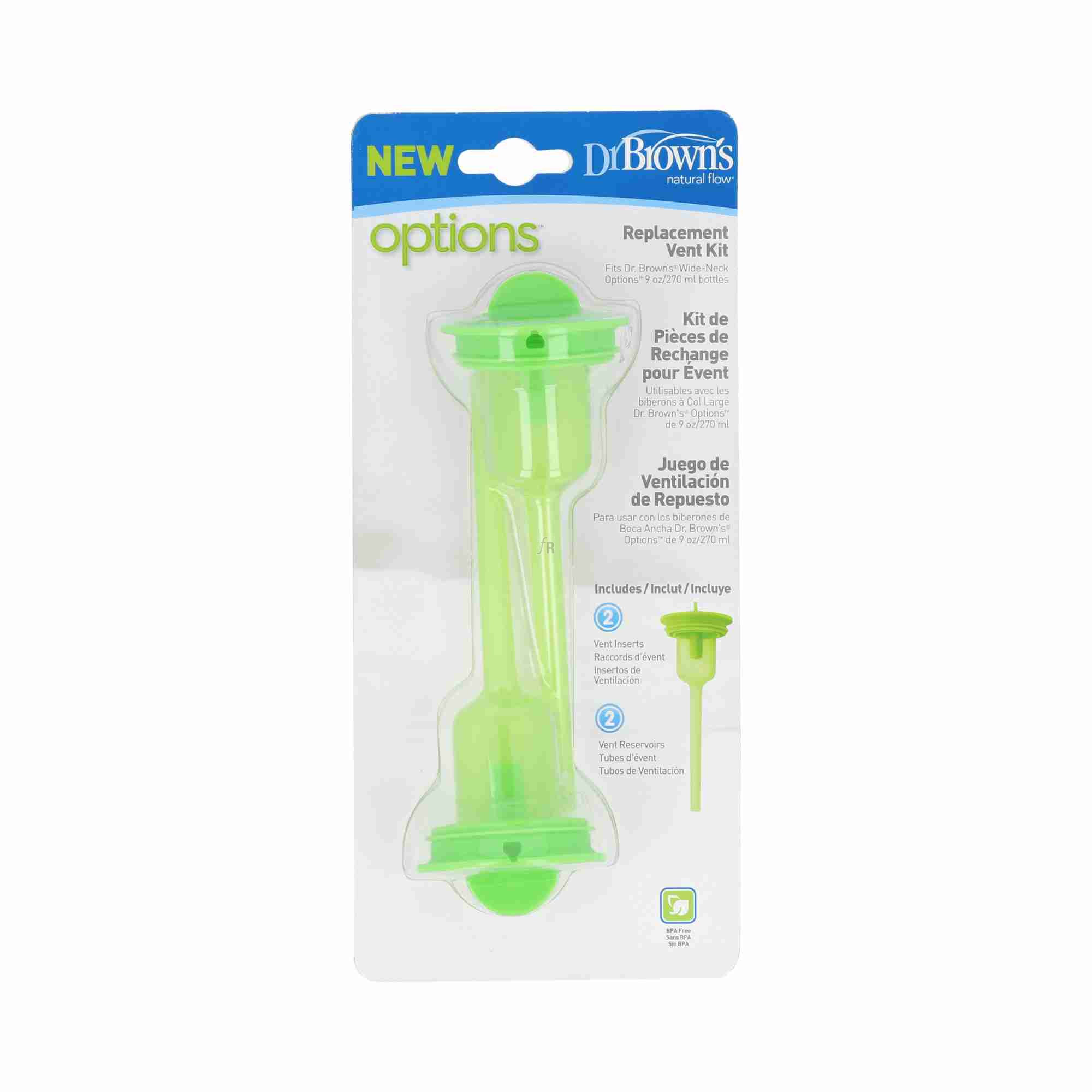 Biberon Boca Ancha Pc Silicona Kit Recambio Dr Brown´S Natural