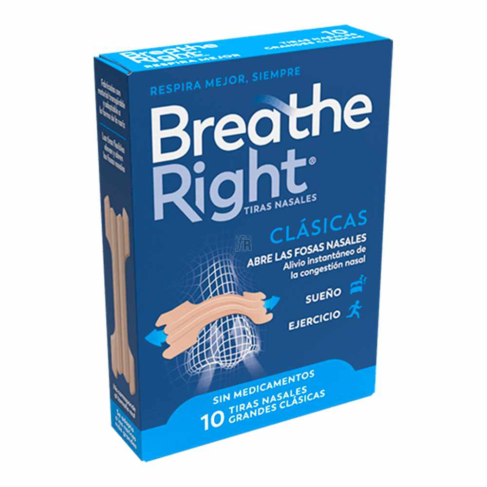 Tiras Nasales Breathe Right 10 Unidades Grandes