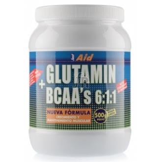 Just Aid Glutamin + Bcaa Sabor Neutro 500 G
