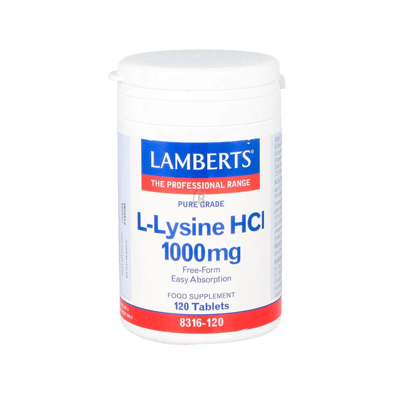 L-Lisina Hcl 1000 Mg 120 Comprimidos Lamberts