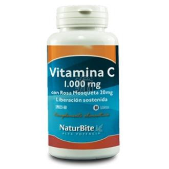 Naturbite Vitamina C 1000Mg.Con Rosa Mosqueta 20Mg. 60 Comp