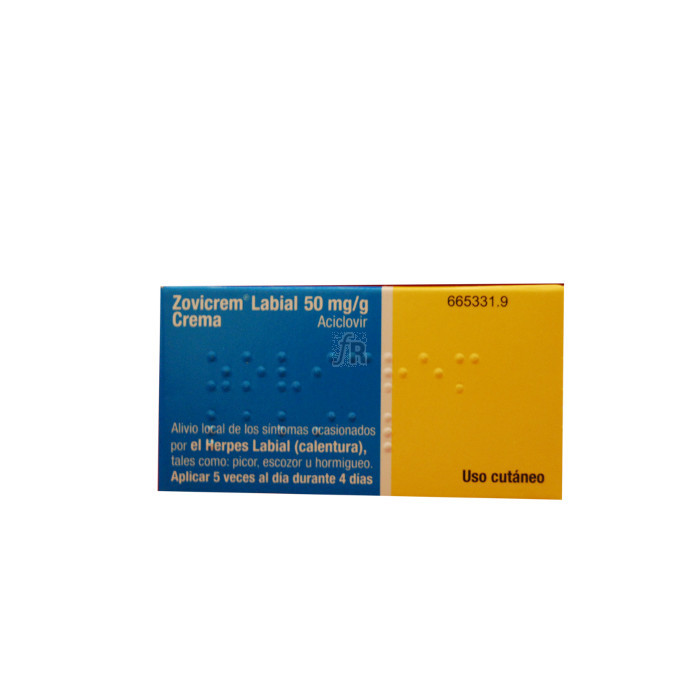 Zovicrem Labial (50 Mg/G Crema 2 G Tubo) - Glaxo Smithkline