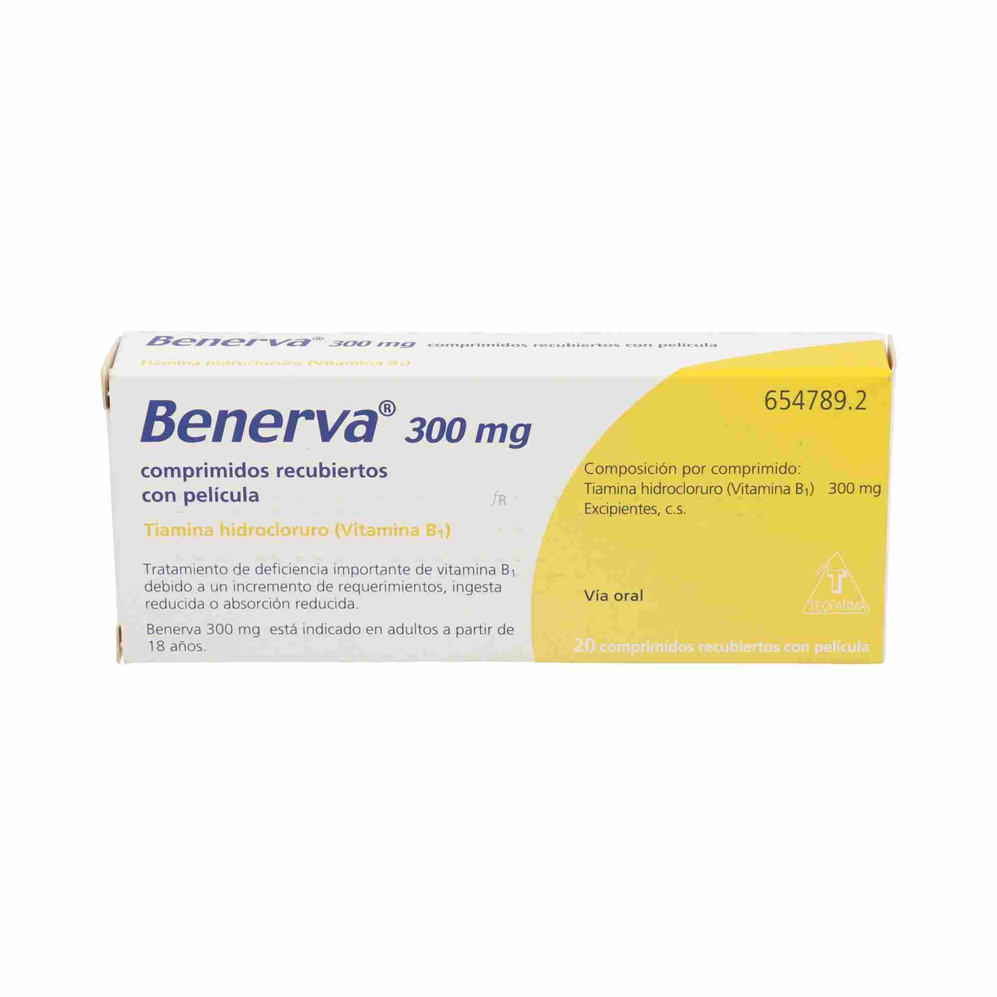 Benerva 300 Mg 20 Comprimidos Recubiertos