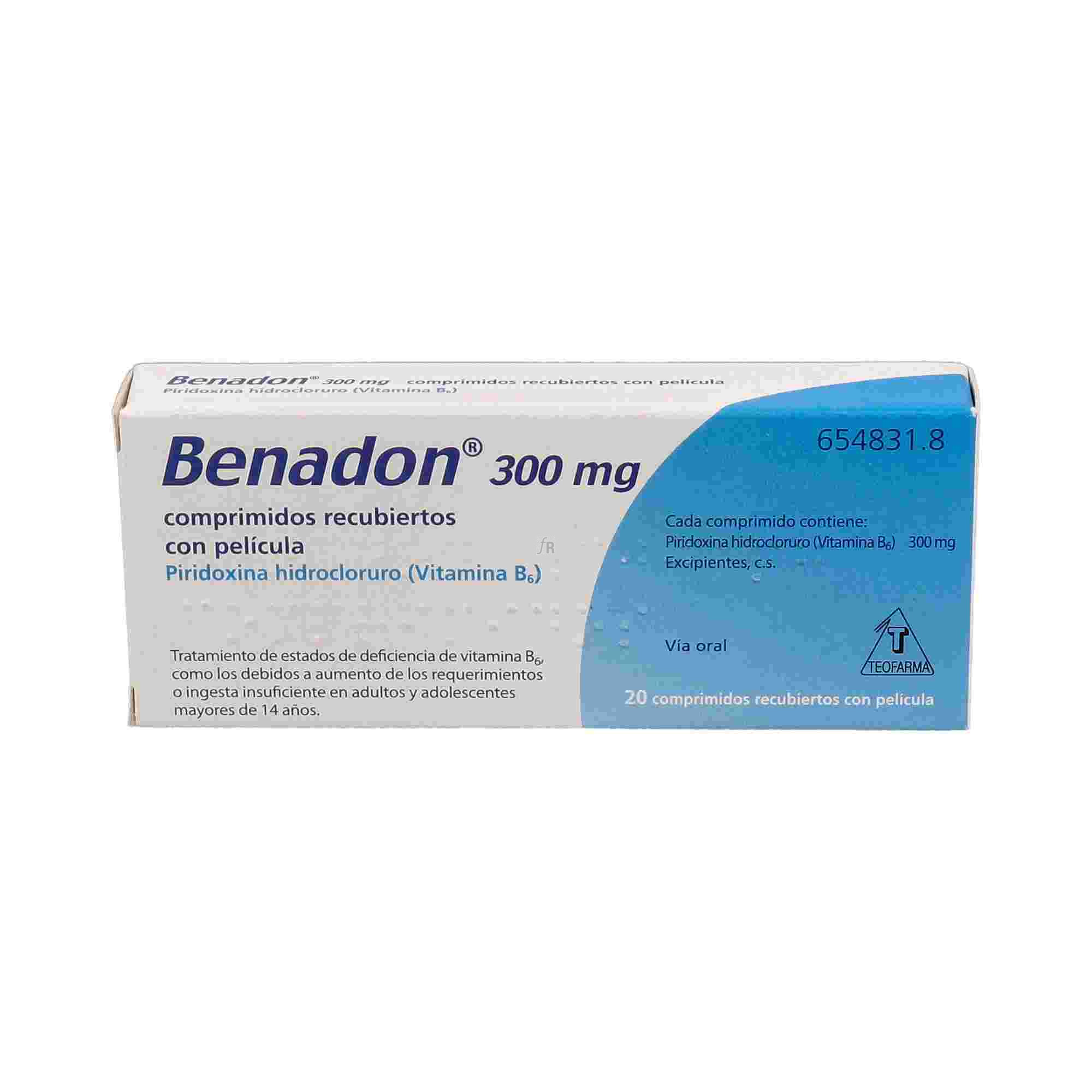 Benadon 300 Mg 20 Comprimidos Recubiertos