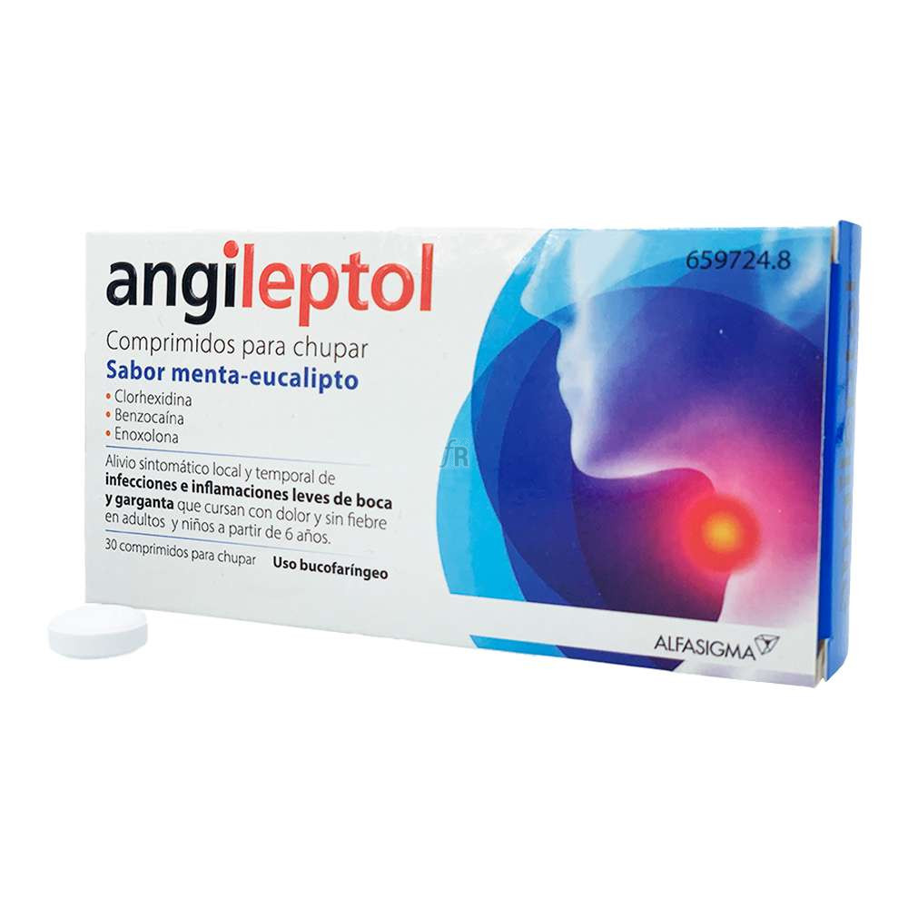 Angileptol Comprimidos Para Chupar Sabor Menta-Eucalipto