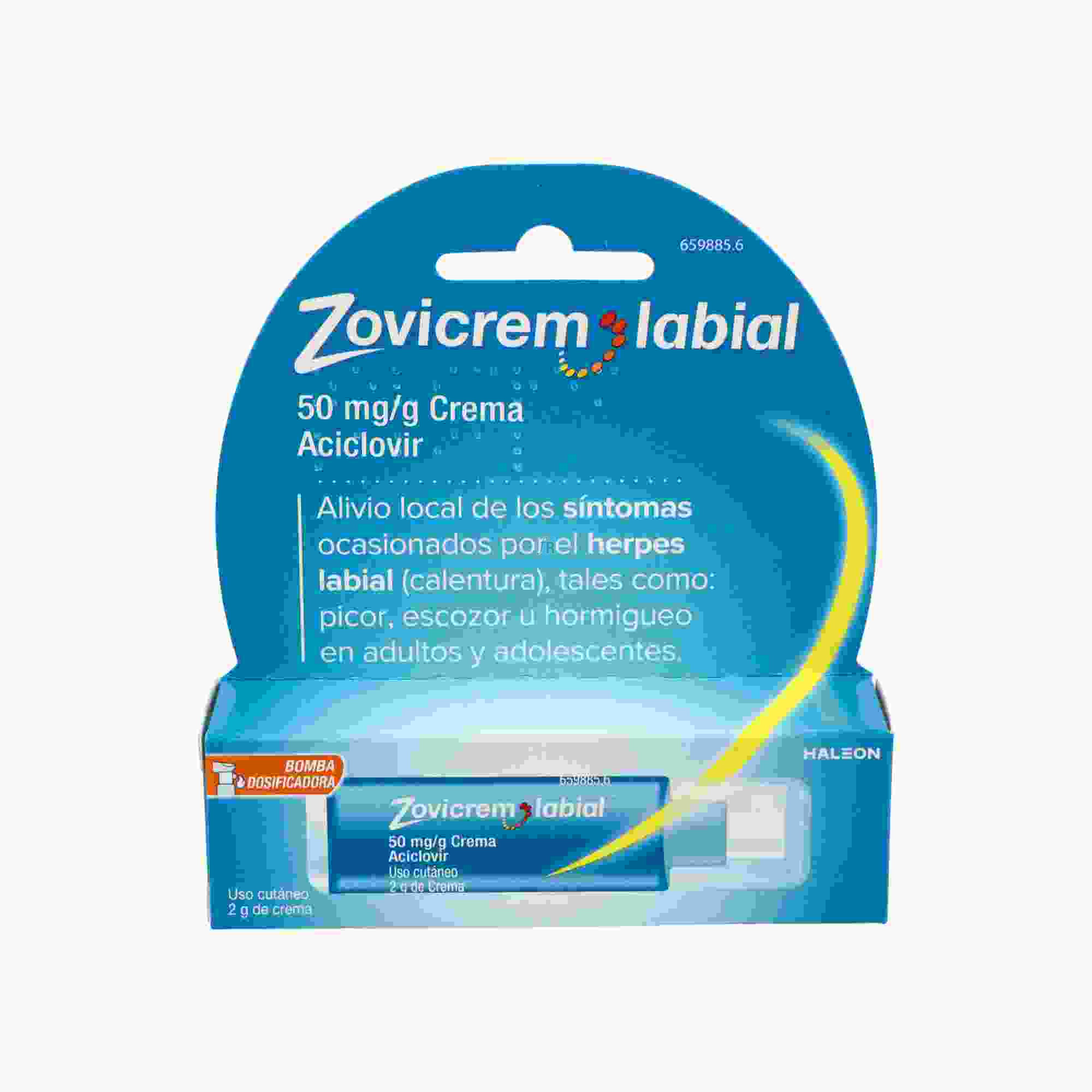 Zovicrem Labial (50 Mg/G Crema 2 G Bomba Dosificadora)