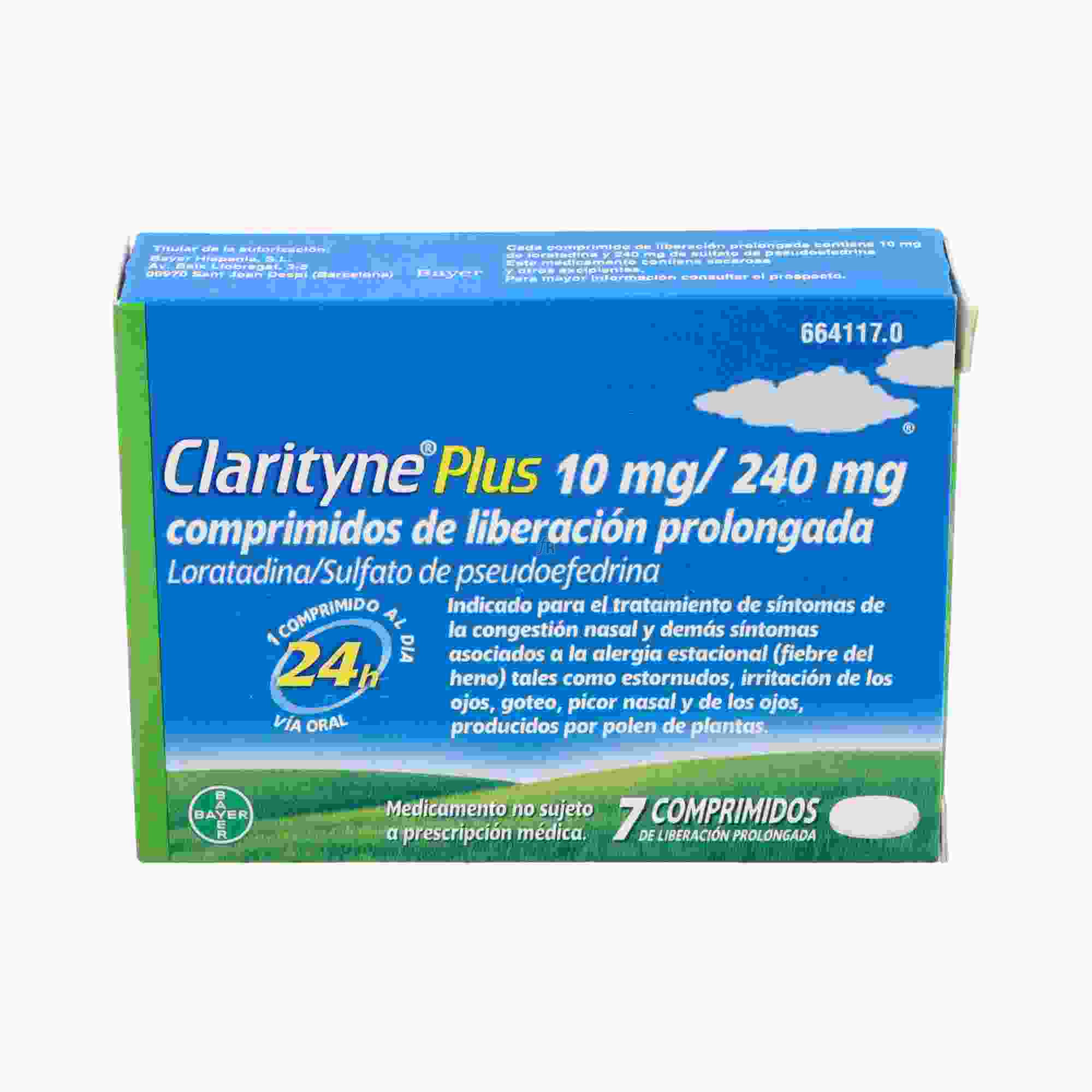 Bayer Clarityne Plus (10/240 Mg 7 Comprimidos Liberacion Prolongada)