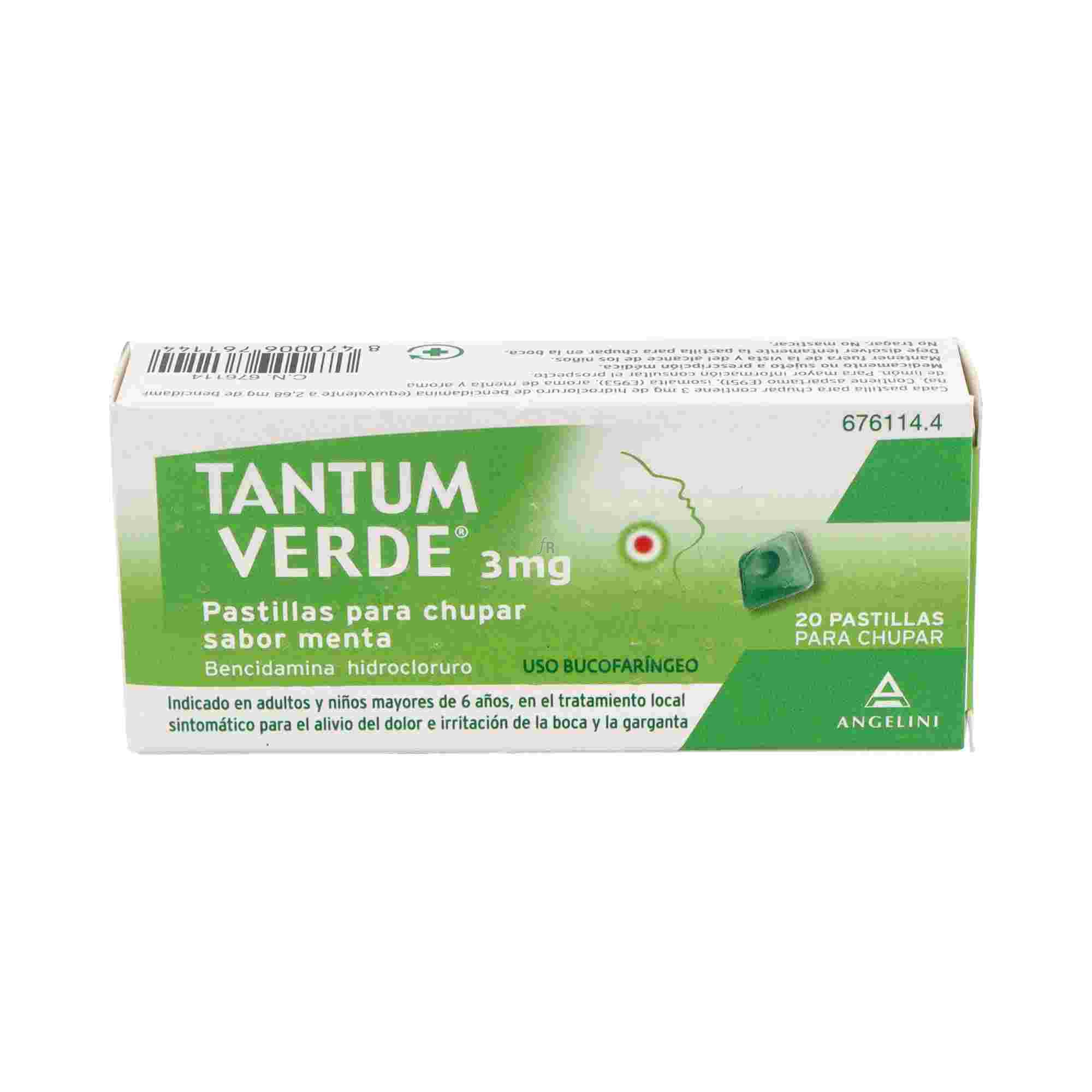 Tantum Verde (3 Mg 20 Pastillas Para Chupar Menta)
