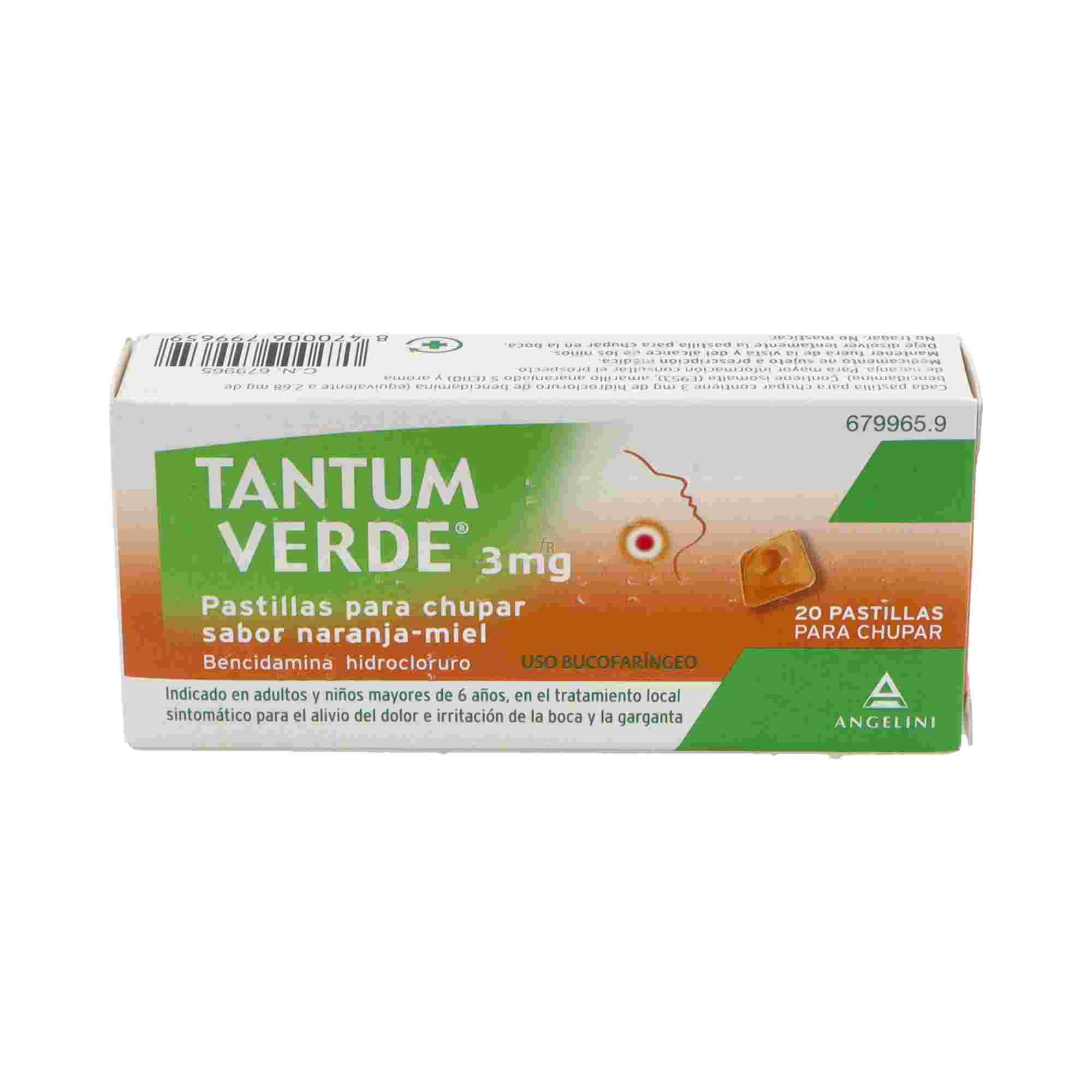 Tantum Verde (3 Mg 20 Pastillas Para Chupar Naranja-Miel)