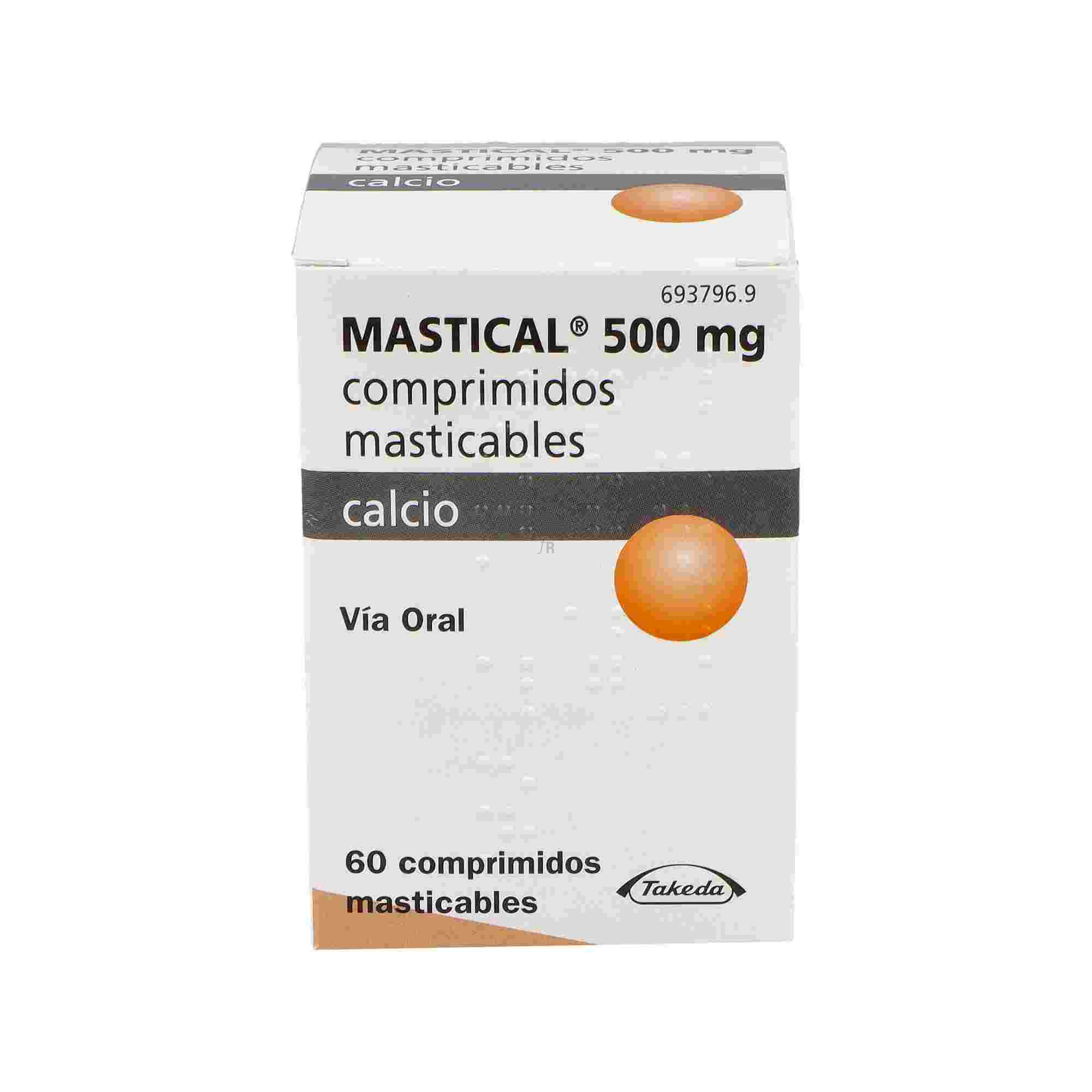 Mastical 1250 Mg (500 Mg Ca) 60 Comprimidos Masticables
