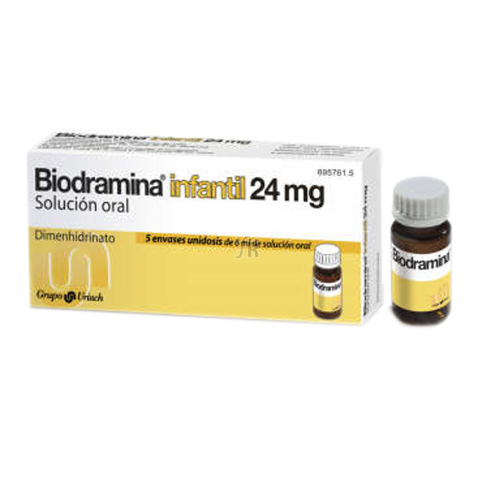 Biodramina Infantil (24 Mg Solucion Oral 5 Monodosis 6 Ml) - Aquilea-Uriach