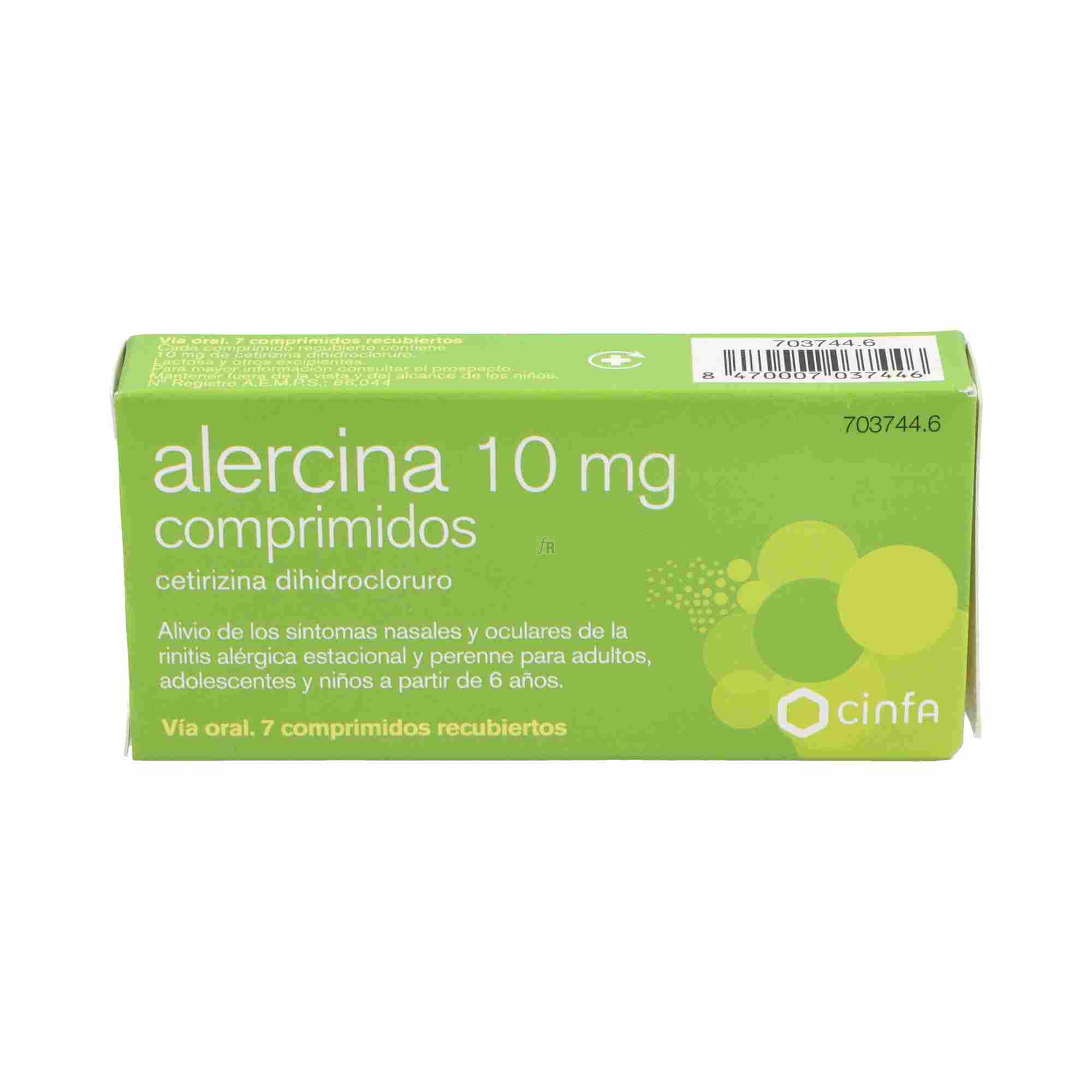 Alercina (10 Mg 7 Comprimidos Recubiertos)