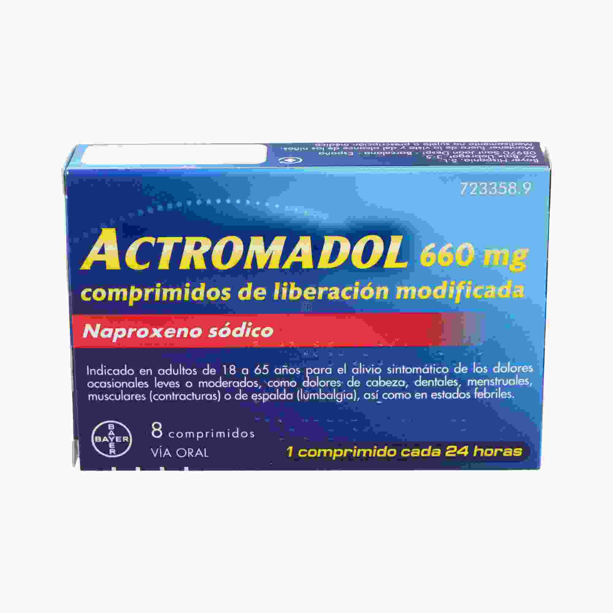 Bayer Actromadol 660mg 8 Comprimidos