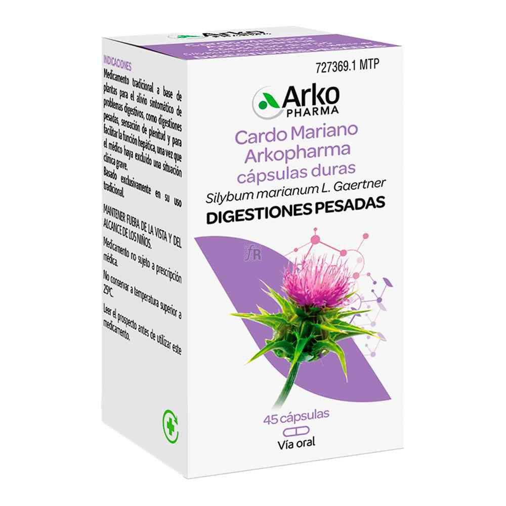 Arkocápsulas Arkopharma Cardo Mariano 390 Mg 45 Cápsulas