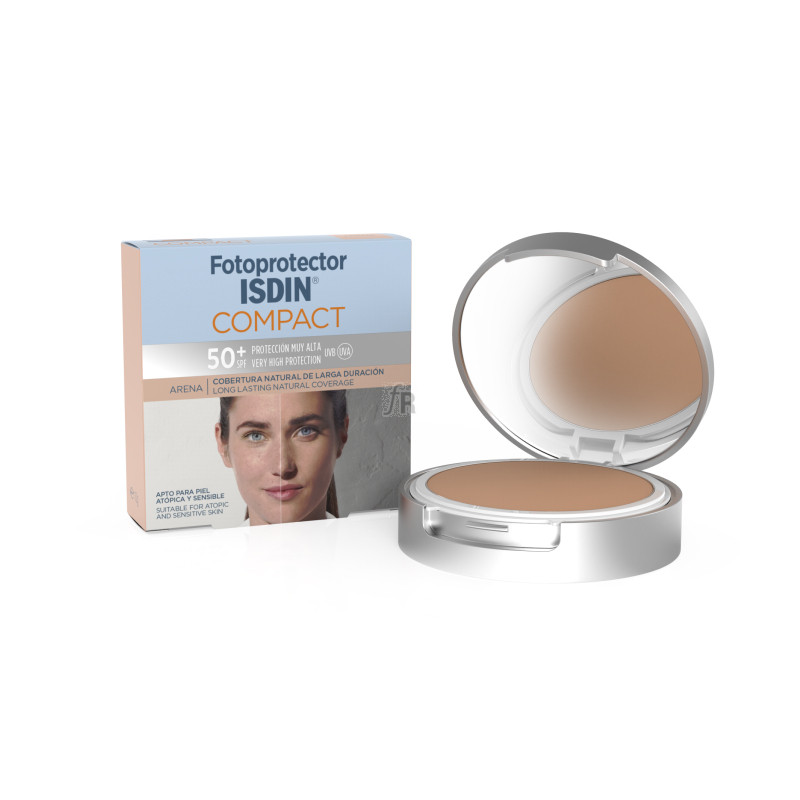 Fotoprotector Isdin Compact Spf-50+ Maquillaje Arena.