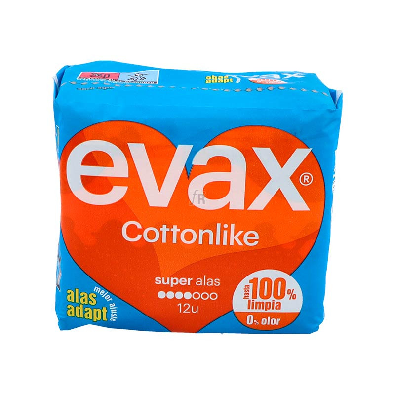 Evax Cottonlike Super Con Alas 12 Compresas