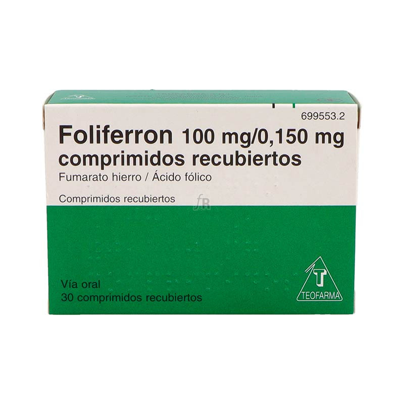 Foliferron 100 Mg/0,15 Mg 30 Comprimidos Recubiertos