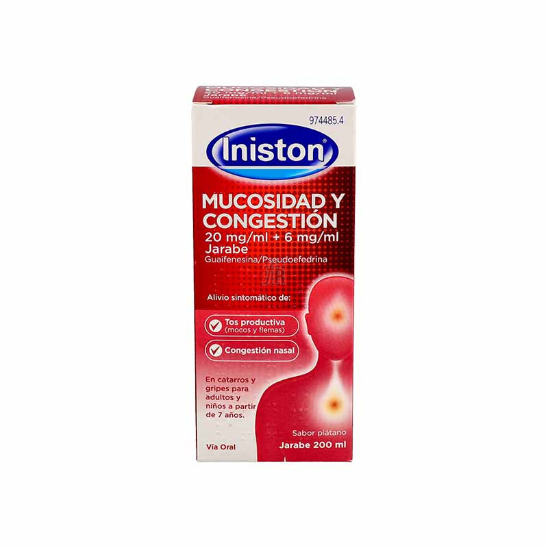 Iniston Mucosidad Y Congestion 20 Mg/Ml + 6 Mg/Ml Jarabe