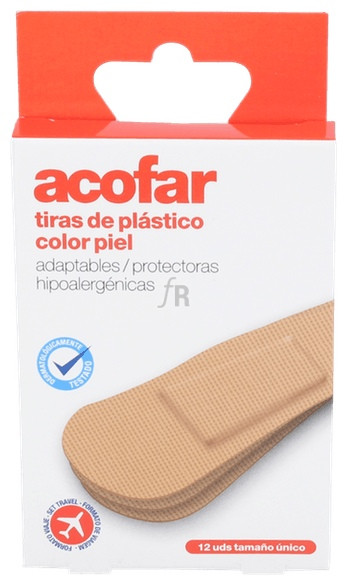Acofar Aposito Adhesivo Plastico Viaje 12 Tiras - Farmacia Ribera