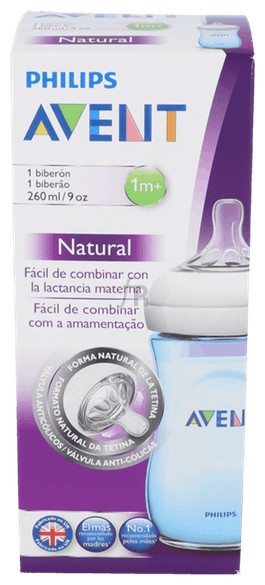 Avent Biberón Pp Natural Azul 1 Unidad - Farmacia Ribera