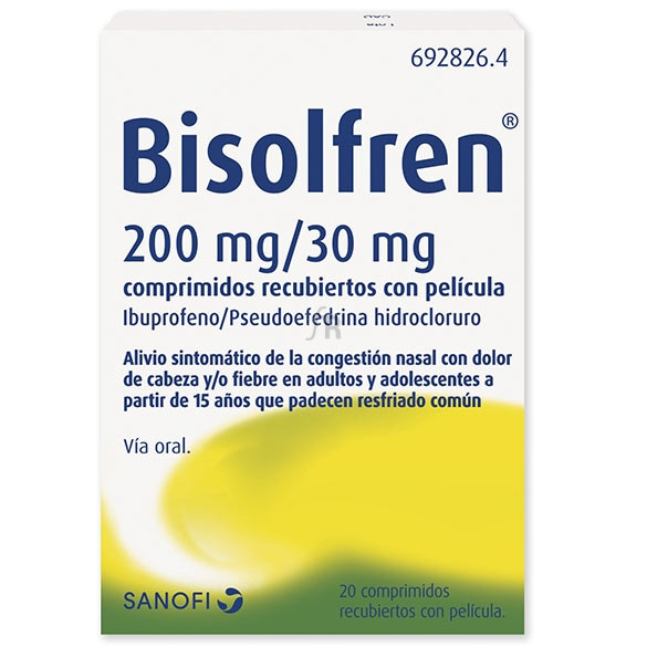Bisolfren 200 mg30mg comprimidos recubiertos con película anticatarral - Sanofi