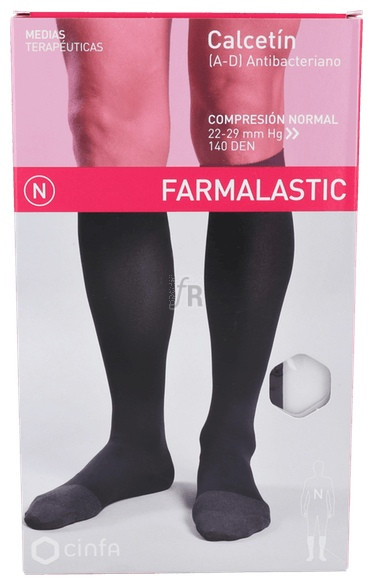 Farmalastic Calcetin Antibacteriano Compresión Normal Talla Mediana Negro - Farmacia Ribera