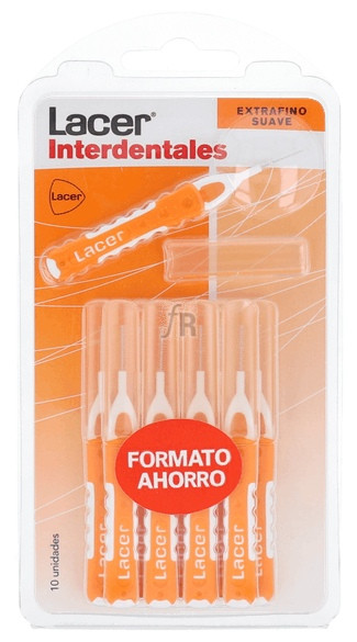 Interdental Recto Extrafino Suave 10 Unidades (Naranja) Ahorro - Lacer