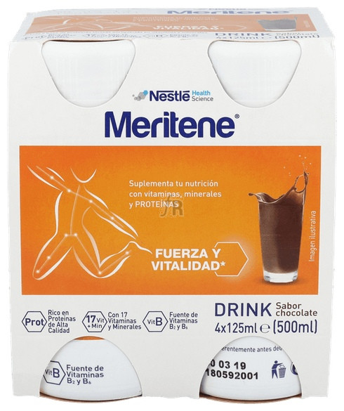 MERITENE FUERZA Y VITALIDAD DRINK 6 UNIDADES 125 ML PACK SABOR CHOCOLATE