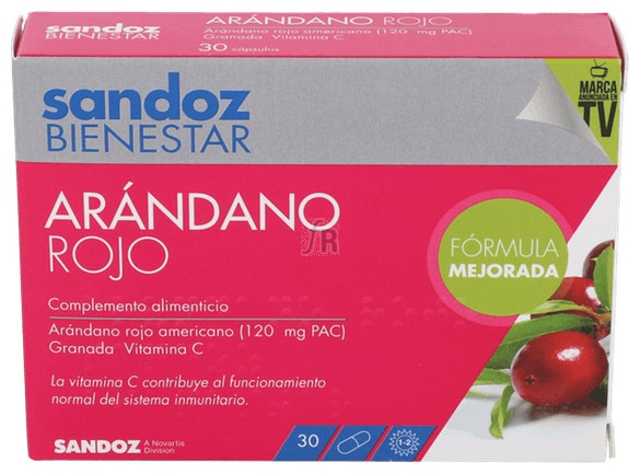 Sandoz Bienestar Arandano Rojo Cranberry 30 Caps