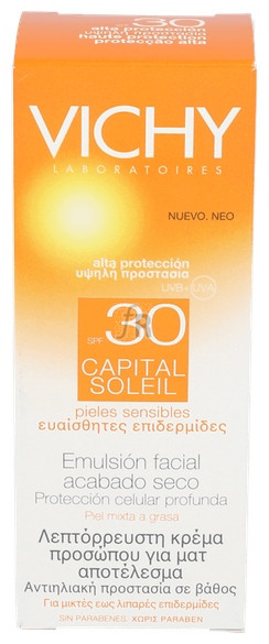 Vichy Ideal Soleil 30+ Emulsion Acabado Seco 50Ml