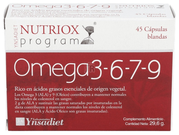 Ynsadiet Omega 3-6-7-9 45 Cápsulas Nutriox - Farmacia Ribera
