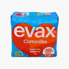 Evax Cottonlike Super Con Alas 12 Compresas