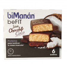 Bimanan beFIT Pro Barritas De Chocolate Coco 6 Unidades