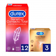 Durex Sensitivo Contacto Total 12U + 3U Real Fee