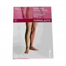 Media E.T. Una Pierna Cintura Compresion Fuerte Farmalastic Derecha Talla Grande