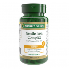 Nature's Bounty Hierro Gentle Complex Con Vitamina C & B12 100 Cápsulas 