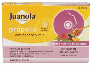 Juanola Própolis,Hiedra, Miel y Frutas del Bosque 24 Pastillas